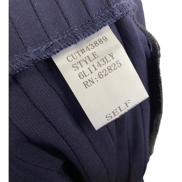 Tadashi Shoji Amata Gown Small Navy blue 6L1143LY-BLACK ribbed trumpet hem - Picture 10 of 13